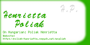 henrietta poliak business card